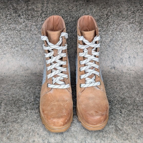 Sorel Joan Of Arctic Wedge III Lexie Ankle Boot Tan Grey Women's 10 - Picture 7 of 14